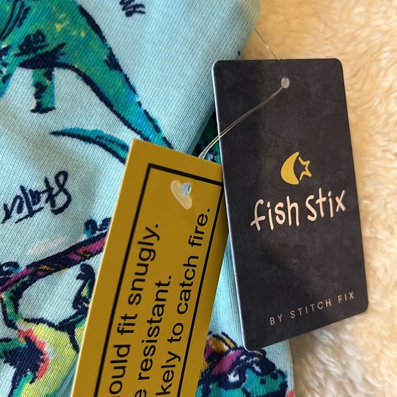 NWT, fish stix, boys, dinosaur cotton PJ set - Picture 2 of 8